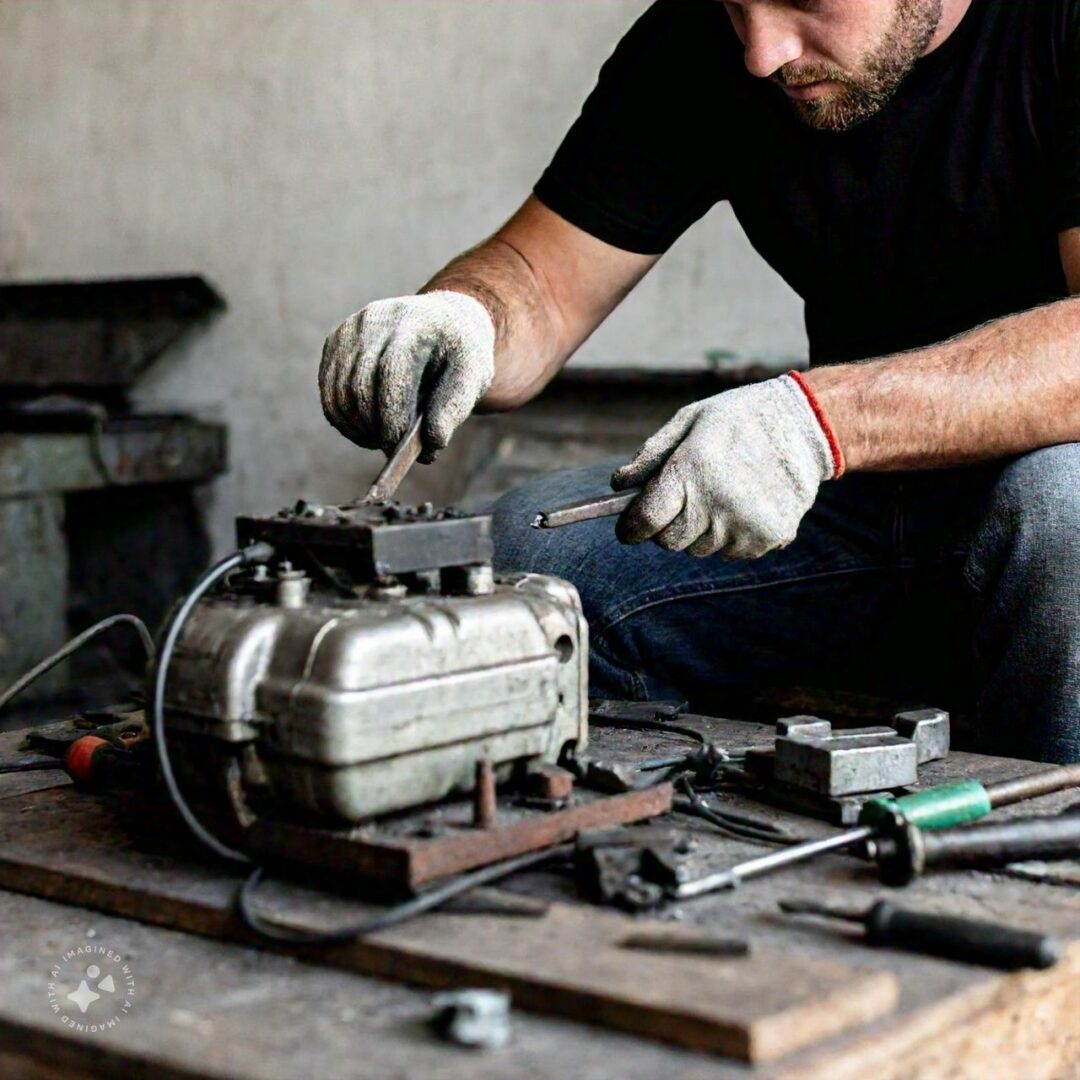 Expert Garage Doors technician servicing a gate motor.